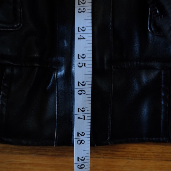 Levi's Mens Faux Leather Bomber Jacket Sherpa Collar Dark Brown Size XL Retro - Picture 5 of 8